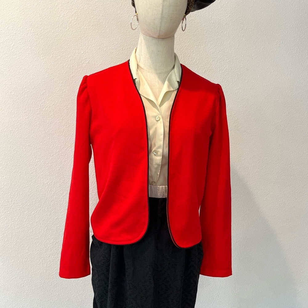 Red Vintage Open Blazer Jacket